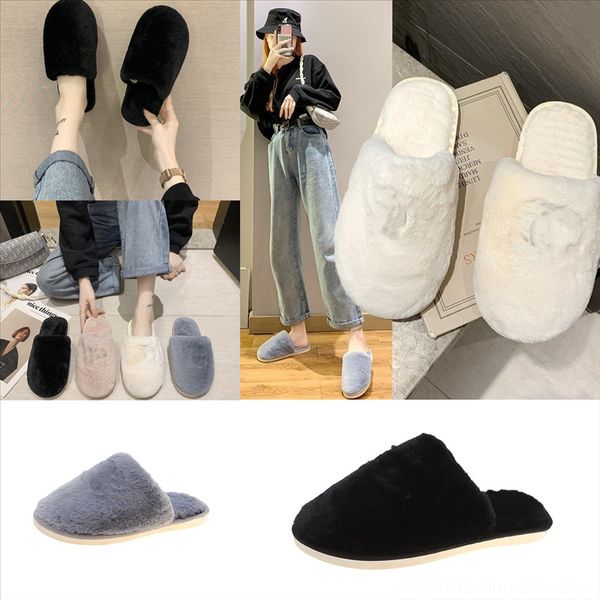 

ruq1r winter new children's plush baby plush bow cotton pad footwear cotton home slippers boys girls shoes warm indoor outdoor slipper, Black