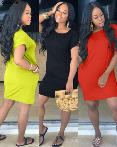 

2021 summer women short sleeve o neck side pocket above knee tee dress vintage classic dresses 3 color outfit s 2xl p8266, Black;gray