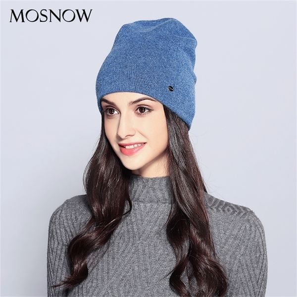 

casual women's hats wool female autumn winter brand new double layer thick knitted girls skullies beanies #mz725 y201024, Blue;gray