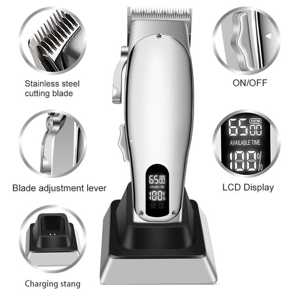

dhl lcd digital display wireless charging electric clipper hair trimmer professional hairs clipper shaving grooming