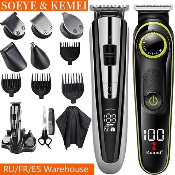 Tagliacapelli elettrico kit di bellezza trimmer per uomo rasoio elettrico rasoio da uomo Naso Kemei macchina per tagliare i capelli 220216