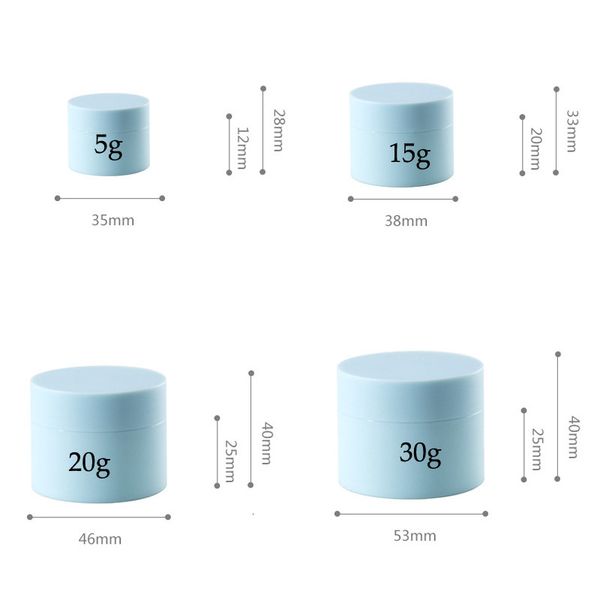 

cream 20g 30g pp cosmetic 5g 15g jars with lid empty lotion container black blue pink white packing bottles