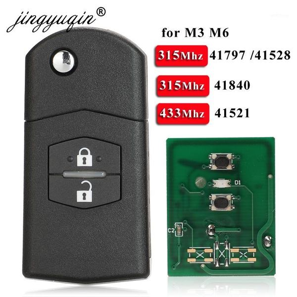 

jingyuqin 2 button remote fob flip car key 315mhz /433mhz 4d63 for 3 m3 axela 6 m6 atenza 41797/41528 41521 418401