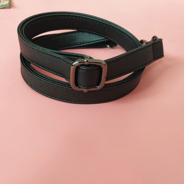 

pu leather strap women removable diy shoulder handbag bags accessories female adjustable cross body messenger bag chain, Black