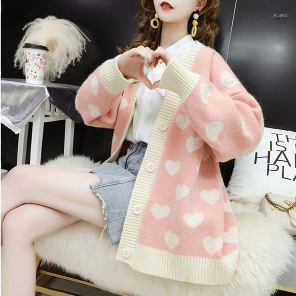 

2020 spring knitted cardigan sweater with button casual long sleeve open stitch cardigans outwear warm knitwear coats women1, White
