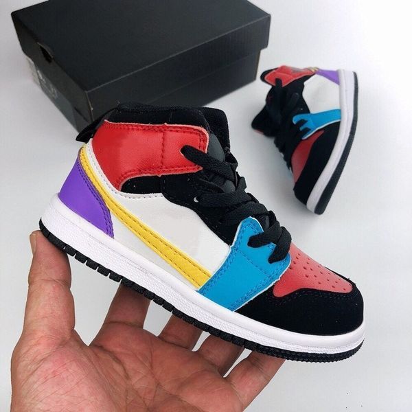 

kids light phantom tuxedo infant basketball shoes cone mid 1s bone black metallic gold white 1 sneakers sports children boy girl train xmw0#