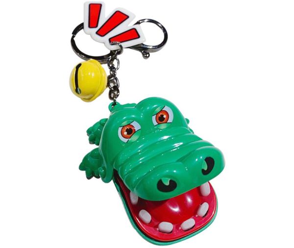

kc19 new creative crocodile mouth dentist bite finger game funny gags toy play fun key chain keyring accessories charms, Silver