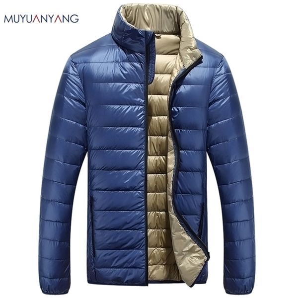 

mu yuan yang casual ultralight mens duck down jackets autumn & winter coat men lightweight duck down jacket men overcoats 201218, Black