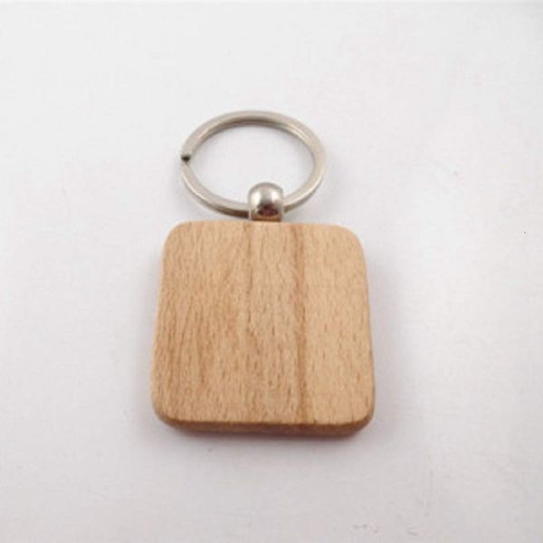

keychain 60pcs key blank diy square tag wooden gift, Silver