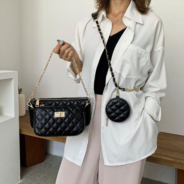 

fashion small majong bag women casual crossbody shoulder bags lady vintage messenger hand bag 3bags set clutch purse, Black;red