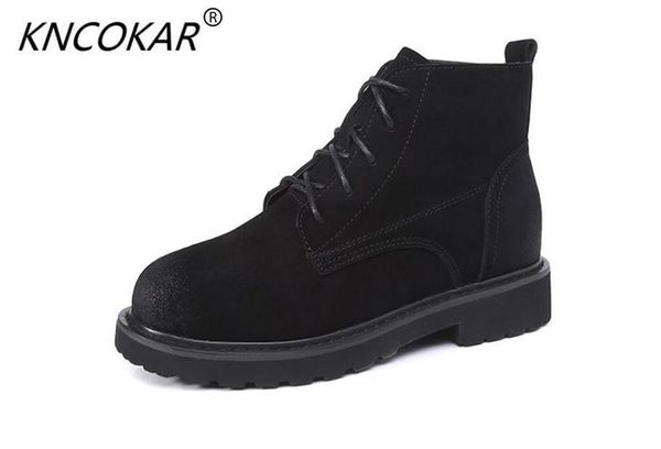 

boots kncokar autumn/winter 2021 mateen with rusted leather for women and flats, Black