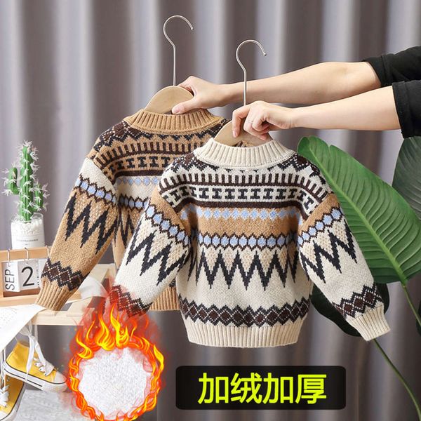 

thickened pullover 6908 autumn winter 2020 base coat boys' korean knitted children's sweater 31vi, Blue