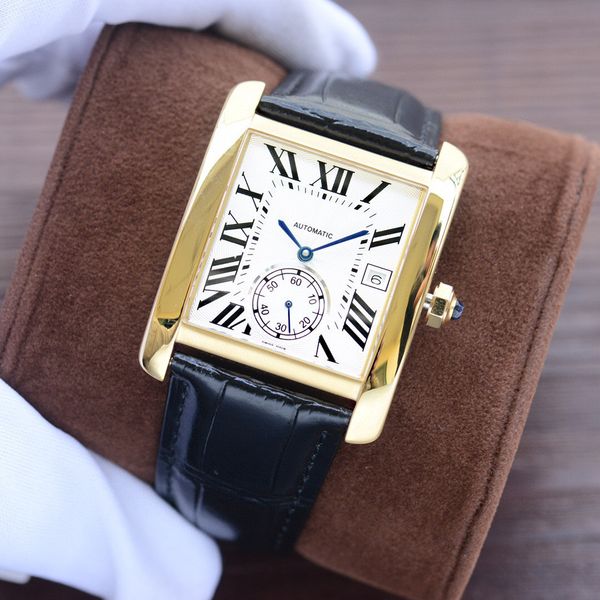 

2020 classic tank men watches joker leather wristwatches square mens watch 34x44mm d3132