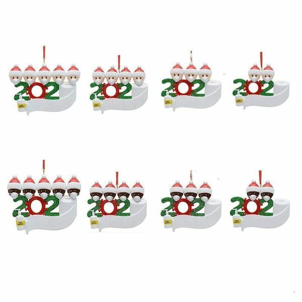 

factoryobcdchristmas quarantine ornaments customized gift survivor family 2020 of 2-7 hang decoration snowman pendant with face mas