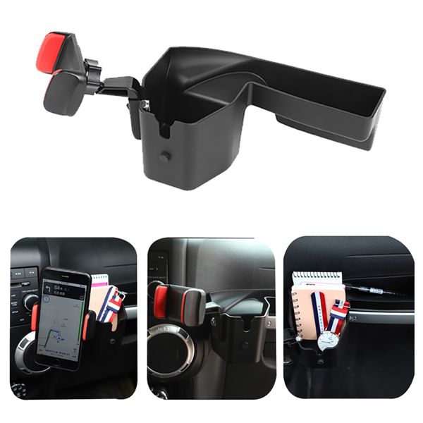 

abs co-pilot armrest mobile phone holder storage box for jeep wrangler jk 2011-2017 auto interior accessories