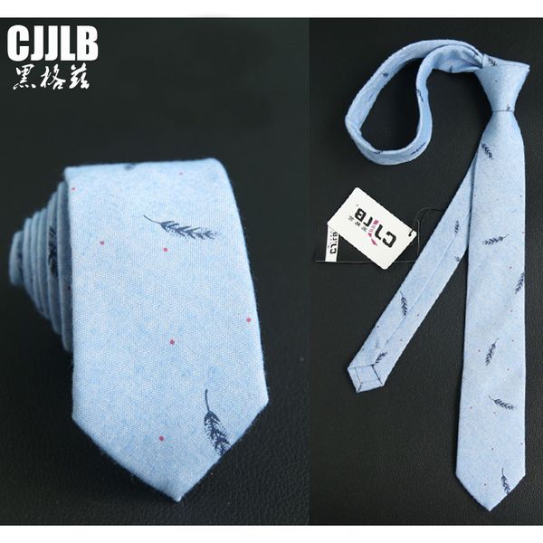 

100% cotton ties for men new dots feather printed neck tie narrow soft artistic handmade gravatas slim corbatas cravat 6cm, Blue;purple