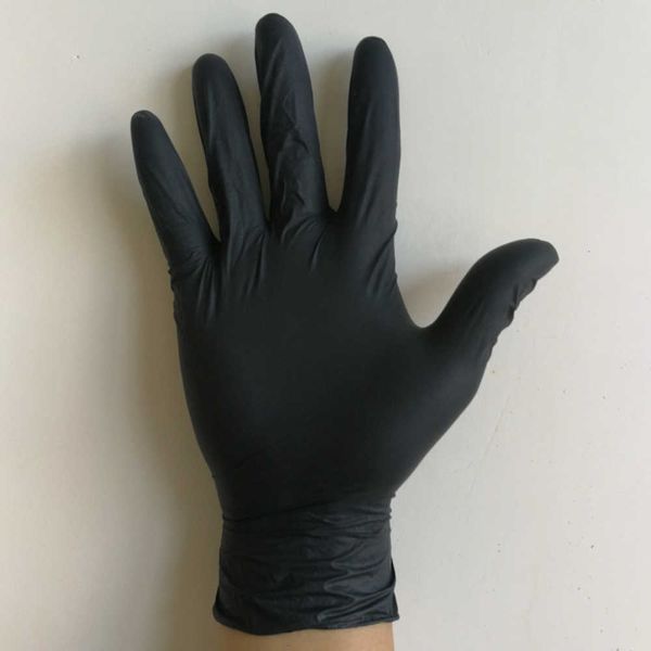 

black 100 desposible nitrile gloves , latex pcs powder textured, disposable, non-sterile, small,medium