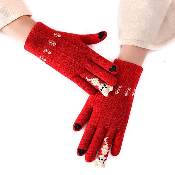 

factorygap0women stretch touch men warm screen winter gloves knit mittens imitation wool full finger guantes female croc