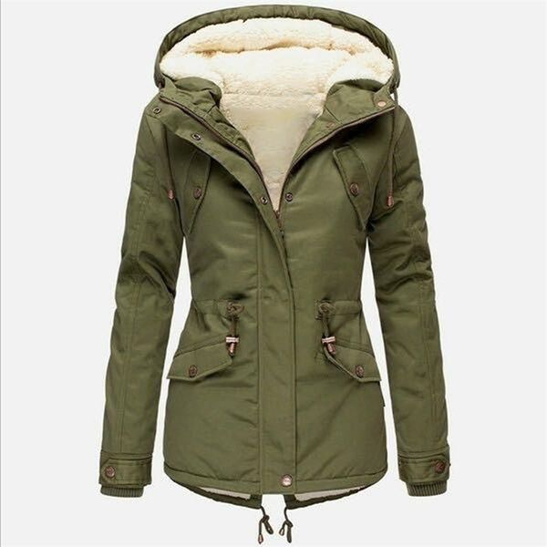 

women winter coat thicken warm autumn winter hooded cotton fur plus size basic jacket outerwear slim long ladies 201217, Black
