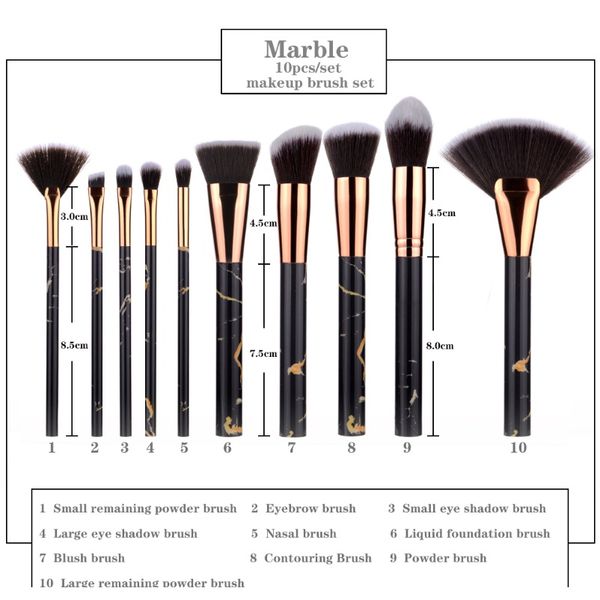 

fld 10 pcs professional makeup brushes set full function foundation eye powder fan blush brush makeup tools brushes set kit f bbylfw