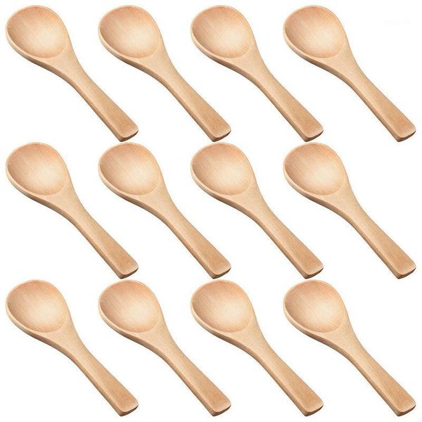 

spoons 30 pieces small wooden mini nature tasting condiments salt for kitchen cooking seasoning1