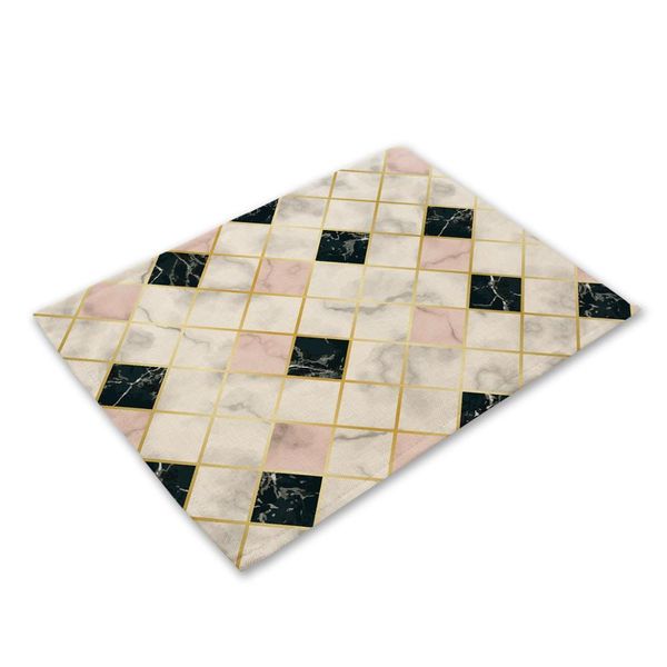 

1pcs colorful geometric stripe kitchen placemat dining table mat coaster cotton linen pads cup mats 4232cm home decor mg0031 h bbyvso