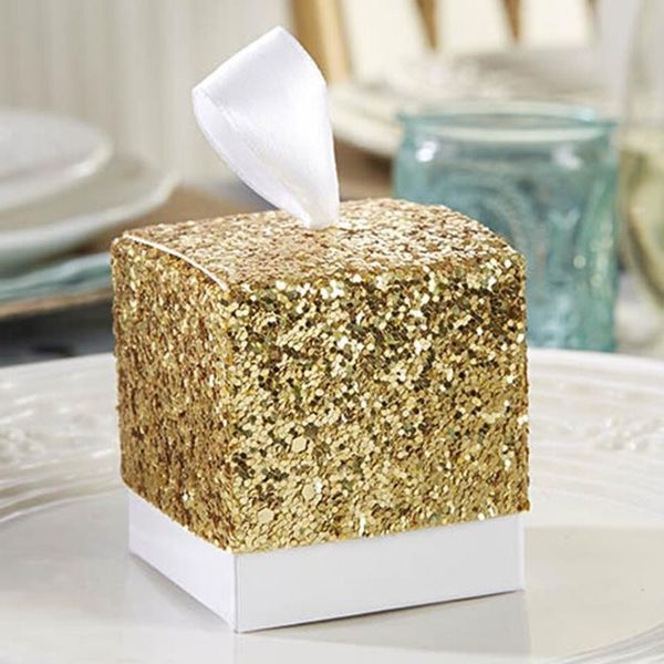 

factory gift candy favor supplies paper glitter wedding chocolate box with ribbons party decoration