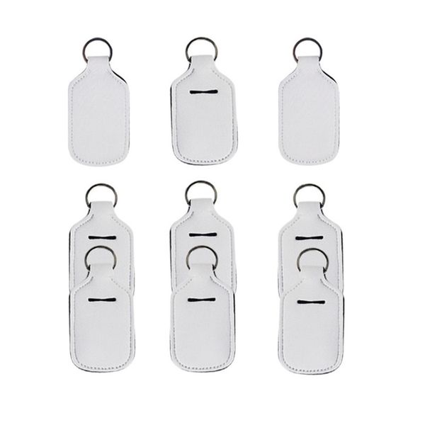 

round fish football shape neoprene hand sanitizer bottle holder diy sublimation blank key ring lipstick holders cases bag keychains h12507