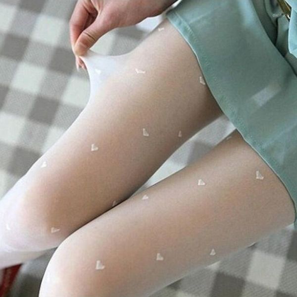 

2020 spring 1pcs womens all-match peach heart bottoming breathable pantyhose stockings fashion women's tights1, Black;white