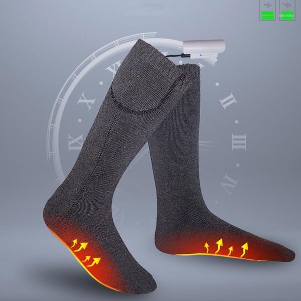 

electric heated socks usb rechargeable outdoor sports socks winter warm for cycling hiking camping ski skate travel1, Black