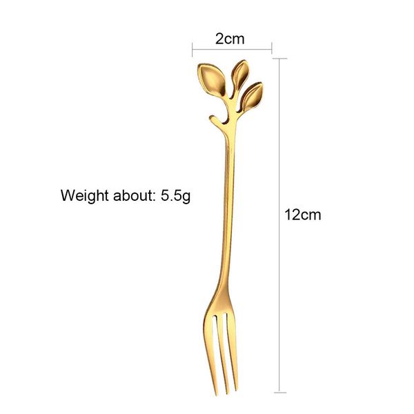 

creative leaf shape handle coffee spoon teaspoon dessert snack scoop fork couple spoon fork kitchen accessories tableware h jllnoz
