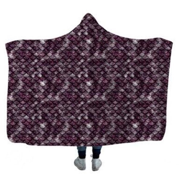 

blanket kids mermaid fish scale printed hooded winter warm add wool thickened blankets dhf1195