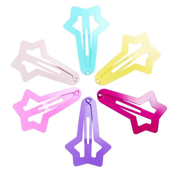 

18pcs girls color hair clips cute hairpins for baby children water droplets star heart snap hair clamp metal baby headwear wmtlyj comb2010, Black;brown