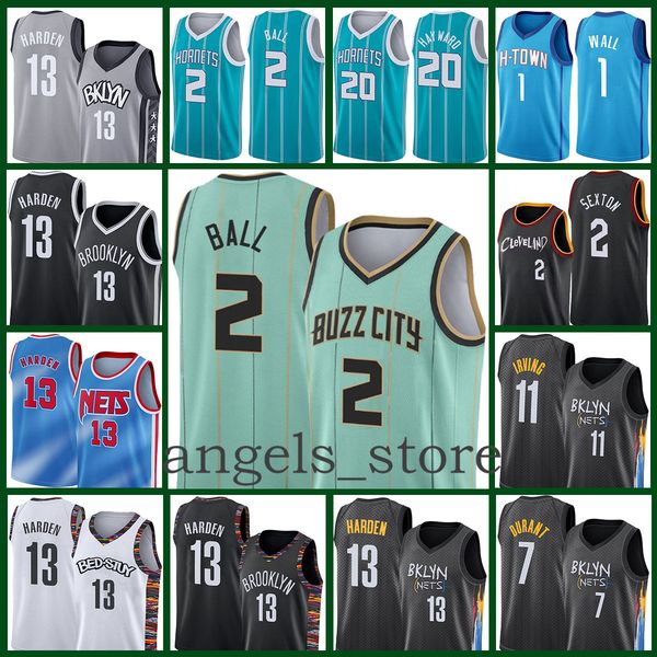 

charlotte hornets mens lamelo 2 ball gordon 20 hayward 2021 new basketball jersey collin 2 sexton james 13 harden red, Black;red