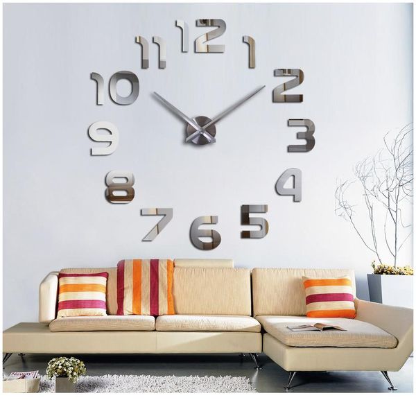 

новые 3d настенные часы дизайн большие акриловые зеркальные часы наклейки жилая комната аксессуары декоративные часы дома на wmtega
