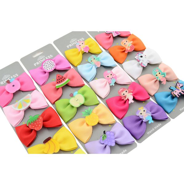 

cartoon hair bows cute baby girls colorful hair clips hairpins barrettes kids girl hair accessories gift, Slivery;white