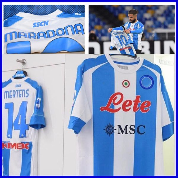 

#10 maradona 2020 2021 napoli soccer jerseys home away third naples football shirt 20 21 manolas insigne lozano callejón milik mens shirt, Black