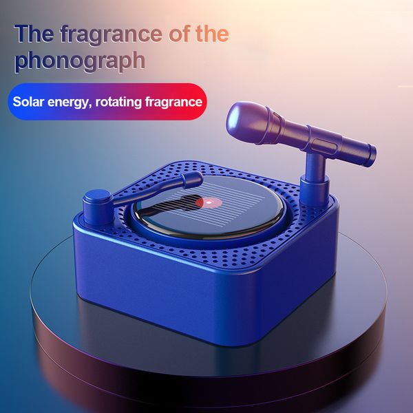 

solar car perfume air freshener aromatherapy record player styling air vent solid perfume outlet condition clip diffuser car interior yl0246