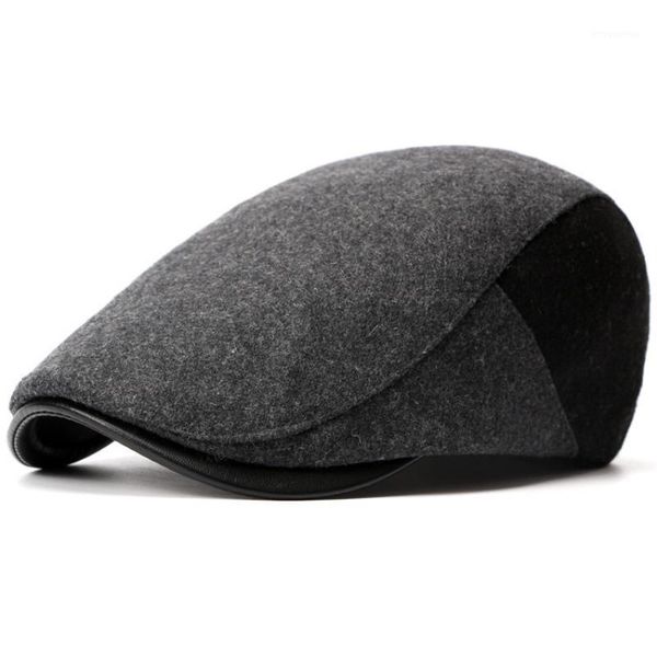 

mz749 berets men women autumn winter wool hat adjustable ivy newsboy flat cap retro artist painter hat vintage gastby beret cap1, Blue;gray