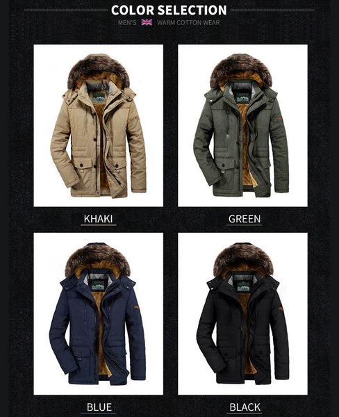 

men's down & parkas boutique supply factory 7176 winter cotton-padded jacket male long pile and thicken big yards loose old clothes, Black