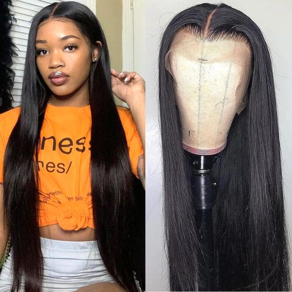 

lace wigs front human hair hd transparent frontal bone straight wig t part brazilian, Black;brown