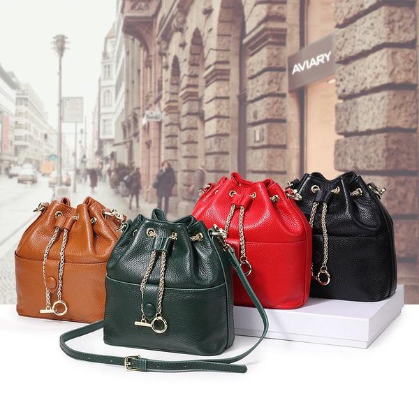 

2020 new style bucket bag leather lady chain shoulder bag, fashion messenger bag leather lady