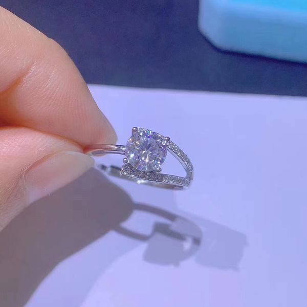 

jewelry platinum ring new 1 karat lab moissanite engagement women's ring, Silver