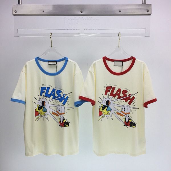 

europe america lovely spring summer cartoon camera flash duck tee men women t shirt short sleeve street casual cotton tshirt, White;black