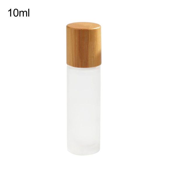 

10/15ml natural frosted roll-on bottle cosmetic glass essential oil container perfume bottle bamboo lid makeup accessories