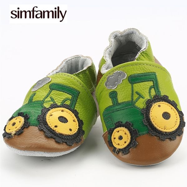 

simfamily]skid-proof first walkers genuine leather baby boys girls infant shoes slippers 0-6 6-12 12-18 18-24 carton baby shoes y201028