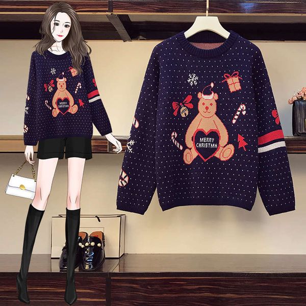 

large women's clothing autumn and winter 2020 new style fashion sweater, Black