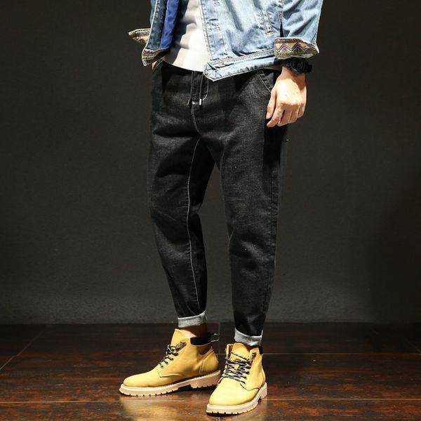 

winter casual plush harlan fashionable jeans men's elastic pants y823, Blue