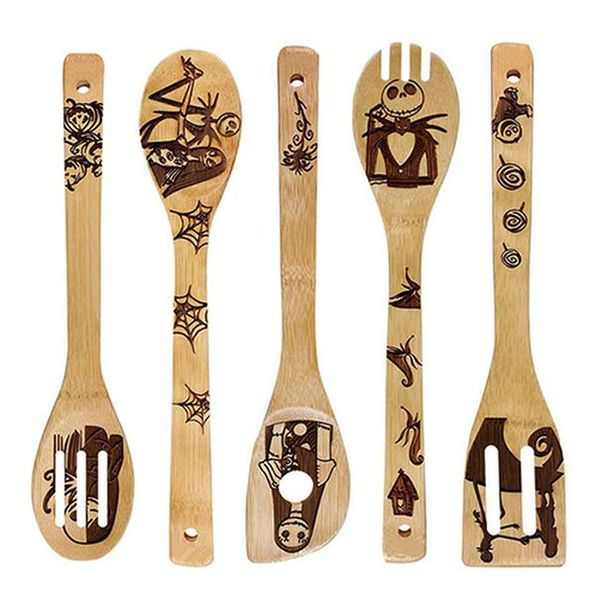 

5 шт. noncy stick shovel деревянные набор рождественские хэллоуин кулинария утварь набор приготовление приготовление инструменты подарочные