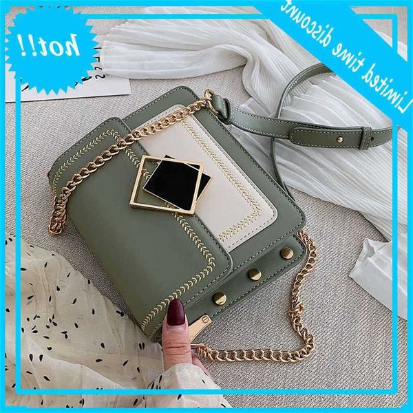 

korean style chain leather crossbody tasks for women 2021 small shoulder task special lock design women's travel handbags